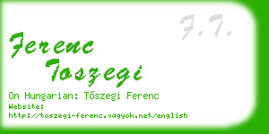 ferenc toszegi business card